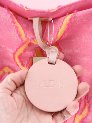 Alexis Pink textured ikat mini dress, M