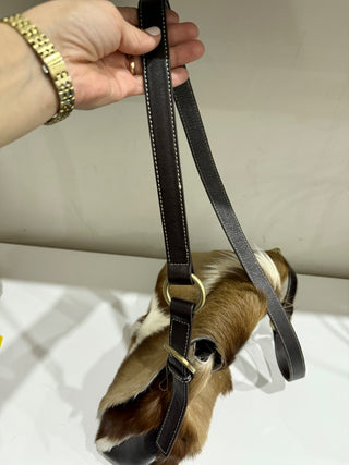Diane Gail South African Springbok Fur with Leather Trim Crossbody Messenger Bag