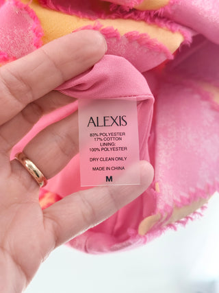 Alexis Pink textured ikat mini dress, M