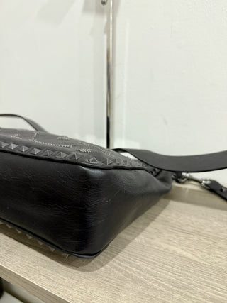 Valentino Rockstud Embossed Leather Square Crossbody Messenger Bag Medium