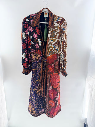 Farm Rio Mixed patchwork print maxi dress, L