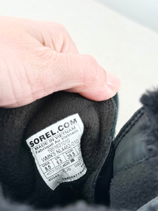 Sorel Explorer II Joan Faux Shearling Lace Up Winter Boots Black Women's 8.5