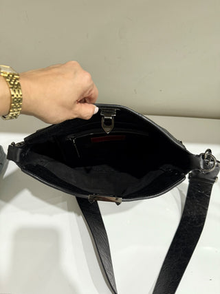 Valentino Rockstud Embossed Leather Square Crossbody Messenger Bag Medium