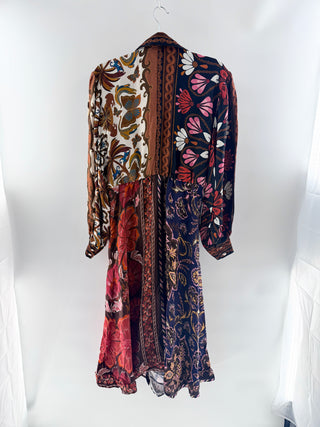 Farm Rio Mixed patchwork print maxi dress, L