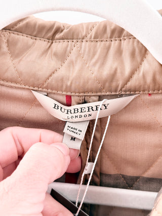 Burberry metallic sheer quilted nylon jacket, M