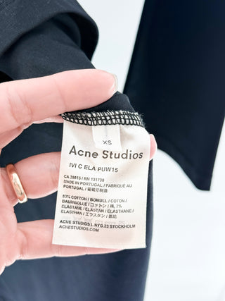 Acne Studios Jersey Long Sleeve Fit & Flare Mini Dress Black Women's Size XS
