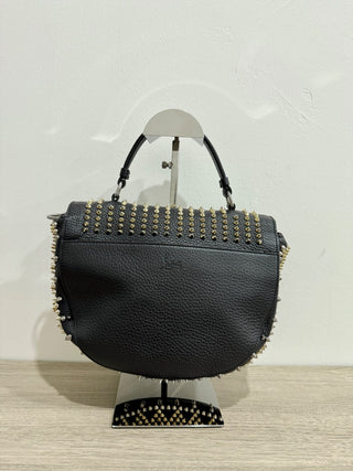 Christian Louboutin Panettone Studded Messenger Crossbody Top Handle Bag Black
