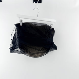 NBD Yara Sheer Mesh Off-the-Shoulder Crop Corset Top Black Womens Size Small