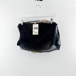 NBD Yara Sheer Mesh Off-the-Shoulder Crop Corset Top Black Womens Size Small