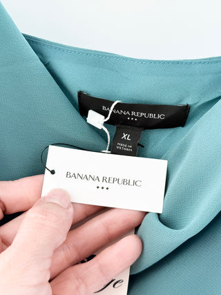 NWT Banana Republic Chiffon Cowl Neck Maxi Dress Thermal Spring Womens Size XL