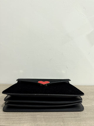 Les Petits Joueurs Pixie Lolita Leather & Velvet Top Handle Bag Black