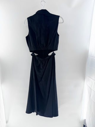 Intermix Black collared cut-out midi dress, 2