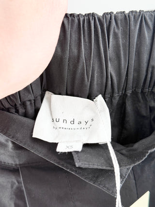 Sundays Solid black pleated culotte trousers, XS