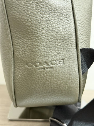 Coach Blaine Refined Pebble Leather Preppy School Backpack Gunmetal/Olive Drab