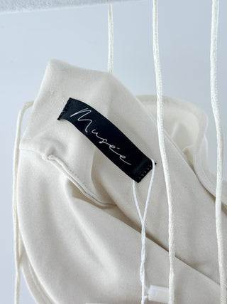 musee statement bikini top designed with oversized 3D rosette cups and delicate tie straps, S