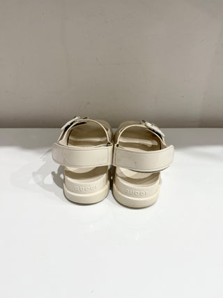 Gucci Isla Jelly Slingback Sandals with Double G with Studs Off-White Women's 8