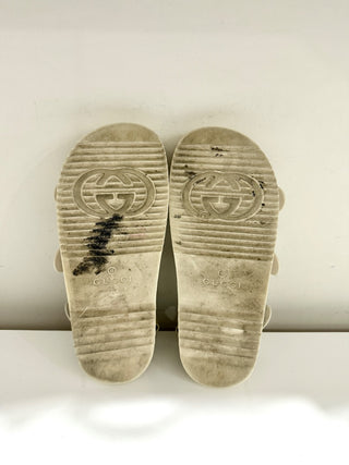 Gucci Isla Jelly Slingback Sandals with Double G with Studs Off-White Women's 8