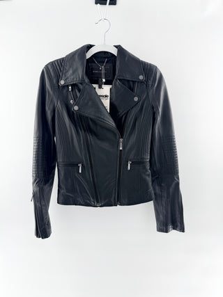 BCBG Max azria 100% leather moto jacket, XXS