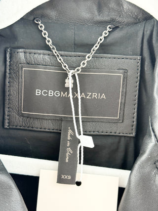 BCBG Max azria 100% leather moto jacket, XXS