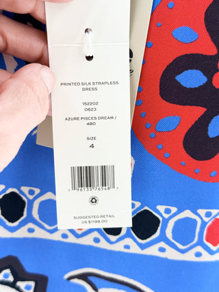 Tory Burch Blue floral logo trappy dress, 4
