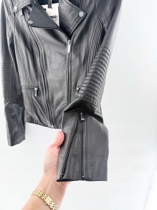 BCBG Max azria 100% leather moto jacket, XXS