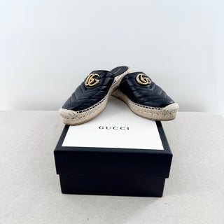 Gucci espadrille leather marmont mules, 36