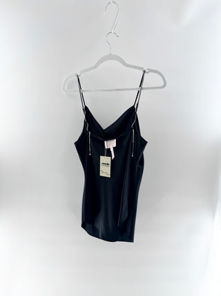 Cinq a sept silk tank top with rhinestones, L