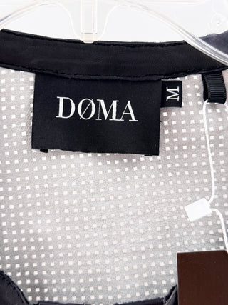 DOMA Two-Tone Long Sleeve Full Zip Perforated Jacket Beige Black Women's Size M