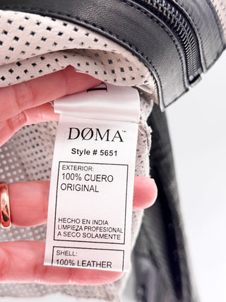 DOMA Two-Tone Long Sleeve Full Zip Perforated Jacket Beige Black Women's Size M