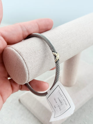 David Yurman bracelet X classic cable cuff sterling silver and 18 k gold, M