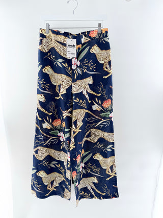 Las Surenas linen cotton pattern wide leg pants, XL