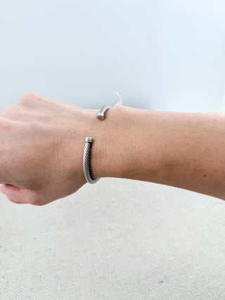 David Yurman bracelet X classic cable cuff sterling silver and 18 k gold, M