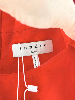 Sandro Poppy red long sleeve top, 34 FR / US 2