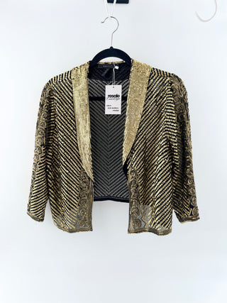 BCBG Max azria sequin open front crop jacket, L