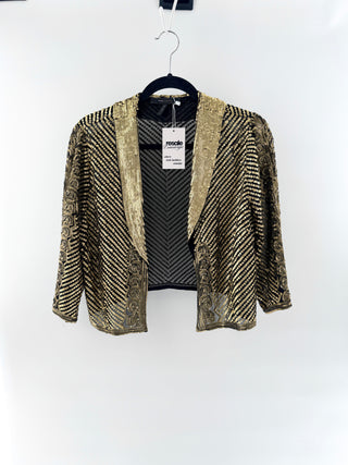 BCBG Max azria sequin open front crop jacket, L