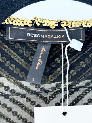 BCBG Max azria sequin open front crop jacket, L