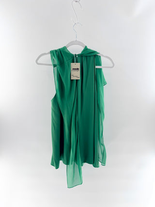 Diane von Furstenberg silk green sleeveless top, Medium