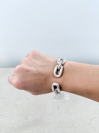 David Yurman chunky 2 tone bracelet, M