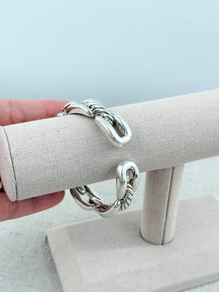 David Yurman chunky 2 tone bracelet, M