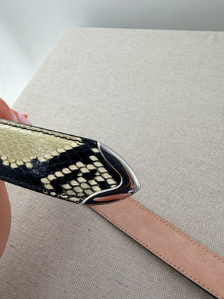 Khaite snake effect leather belt, 80