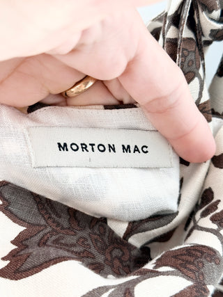 morton mac 100% linen floral set top and shorts, S