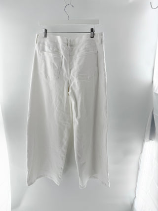 NWOT Banana Republic High Rise Cropped Wide Leg Jeans White Womens Size 31/12