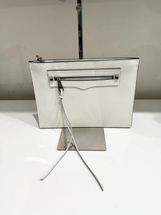 NWOT Rebecca Minkoff Large Leather Zip Up Clutch Handbag White 11'' x 8''