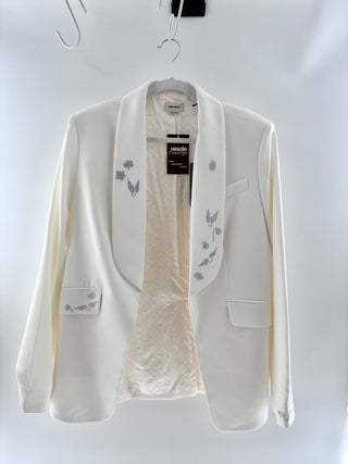 NWT Zadig & Voltaire Date Strass Wings Blazer White Judo Women's 42 FR / US 10