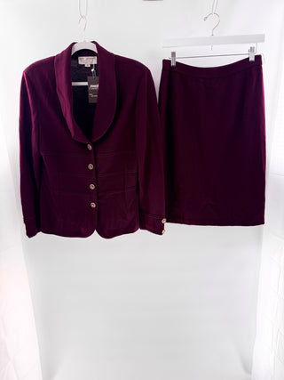 St. John wool blend set blazer and midi skirt, top 12 / bottom  8