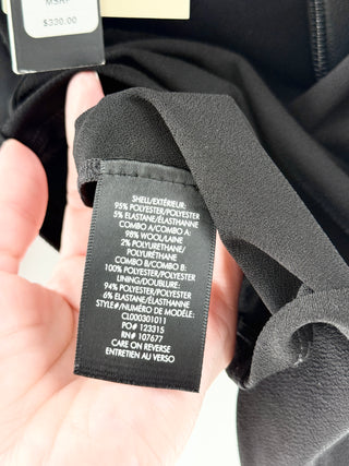 Alice & Olivia Black partial zip-up, puffed shoulders, XS