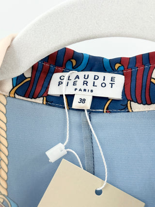 Claudie Pierlot Floral design collared top, 38 FR / US 6