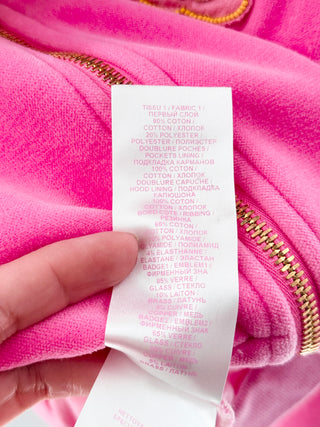 Balmain Balmain x Barbie Cropped Velvet Zipped Hoodie with Badges, M