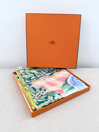 Hermes silk picnic scarf 90 cm