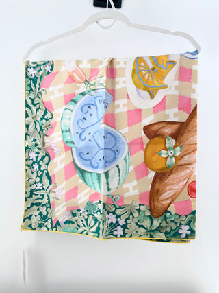 Hermes silk picnic scarf 90 cm